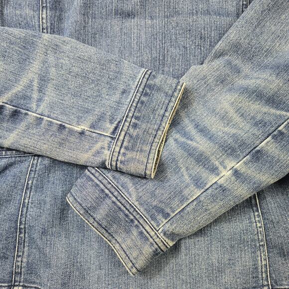 Jones New York Women's Denim Jacket Jean Barn Chore Whiskering Stretch size XL - Picture 14 of 16